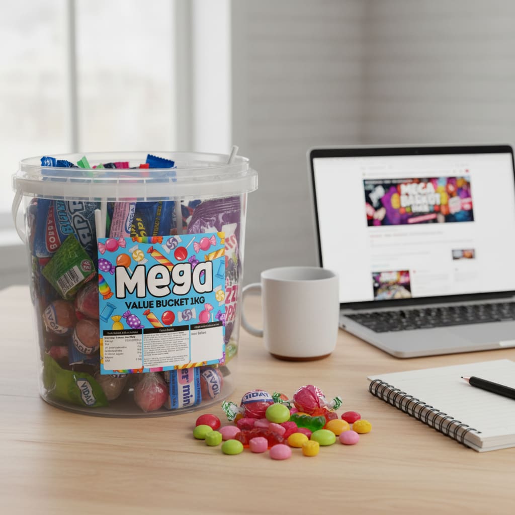 NEW: The MEGA 1kg Sweet Bucket Designed for Sharing, Gifting & Grazing