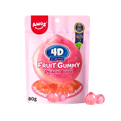 Amos 4D Gummy Peach Burst 24x80g