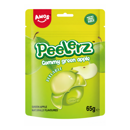 Amos Peelerz Gummy Green Apple Peg Bag 12x65g