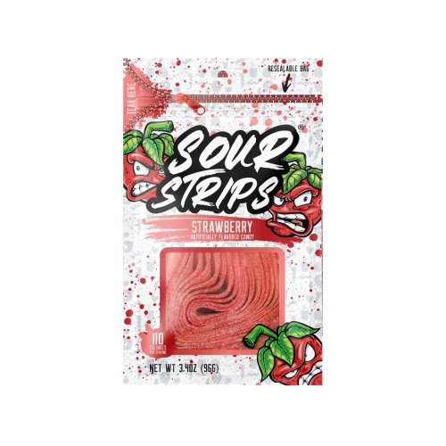 Sour Strips Strawberry 12x85g