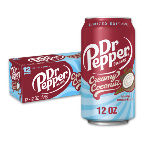 Dr Pepper Creamy Coconut Fizzy Drink Cans 12x355ml