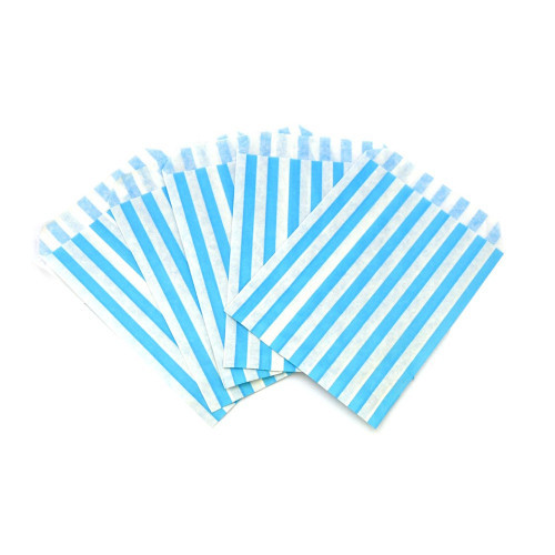Aqua Blue Candy Stripe Bags 7 X 9 Inch 1000 Pieces