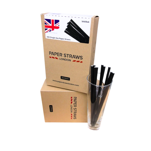 Black Paper Drinking Straws 250 Piece