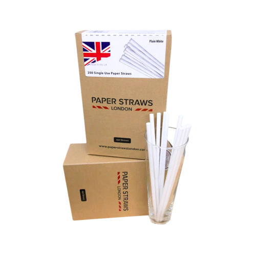 White Paper Drinking Straws 250 Piece