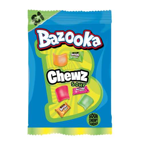 Bazooka Sour Chewz Share Bag 12x120g PMP Â£1.15