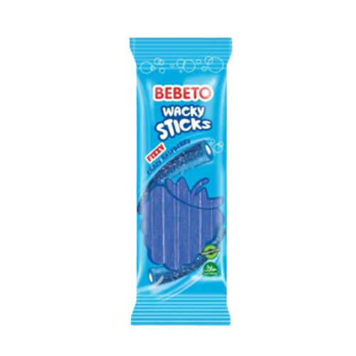 Bebeto Wacky Sticks Fizzy Blue Raspberry 24x160g