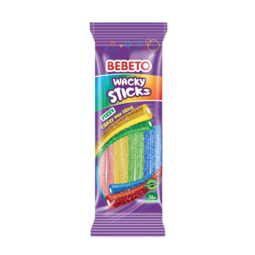 Bebeto Wacky Sticks Fizzy Rainbow 24x160g