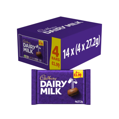 Cadburys Dairy Milk PMP Â£1.99 14X4 Pack