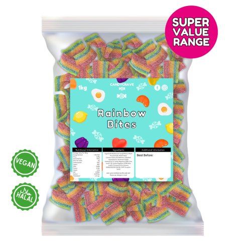 1kg Candycrave Super Value Fizzy Rainbow Bites