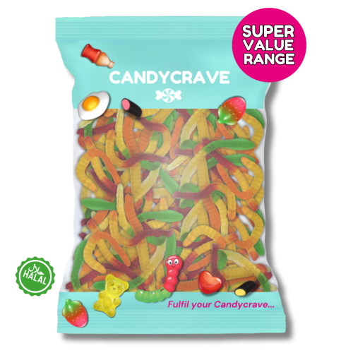 Candycrave Super Value Jelly Worms 1kg