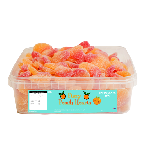 Peach Flavoured Jelly Sweets in the shape of a heart. 