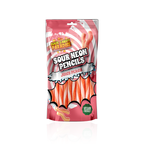 Candy Paradise Sour Neon Pencils Juicy Peach 12x130g