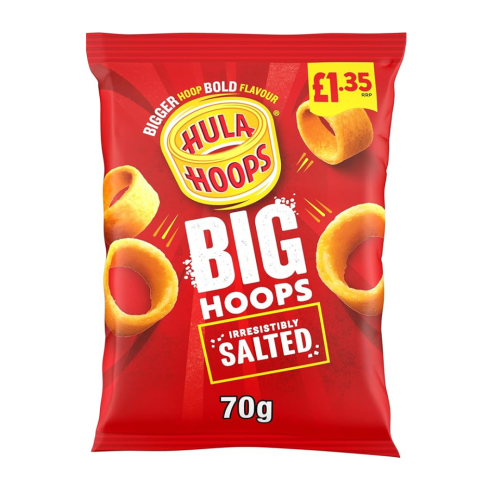 Hula Hoops Big Hoops Original Crisps &Acirc;&pound;1.35 PMP 20X70g