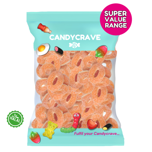 Candycrave Super Value Sour Peach Ring 1kg