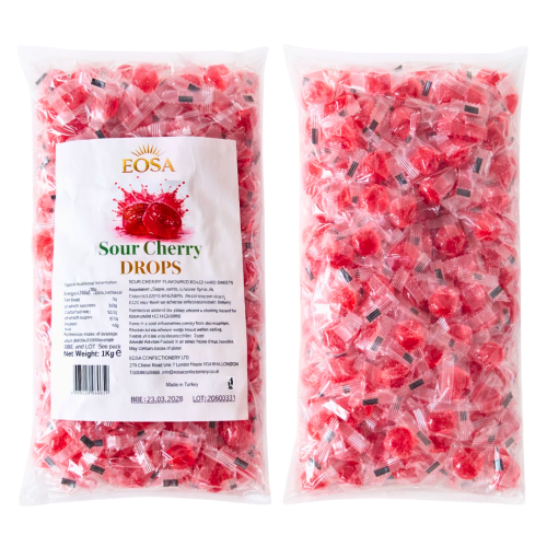 Hard Candy Sour Cherry Drops 1kg