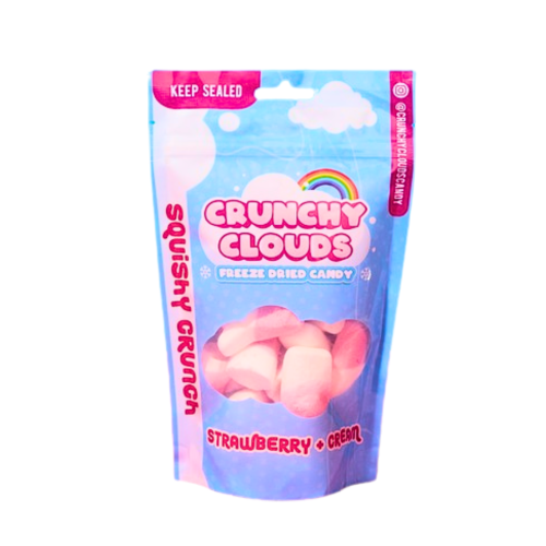 Crunchy Clouds Strawberry and Cream 50g Pouch
