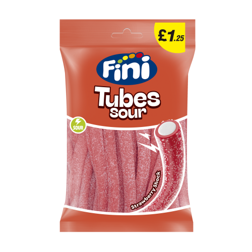 Fini Sour Strawberry Tubes Â£1.25 PMP 12x140g