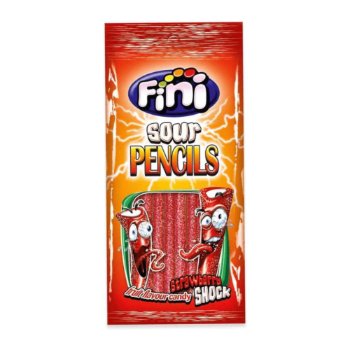 Fini Halal Sour Strawberry Pencils 12x75g