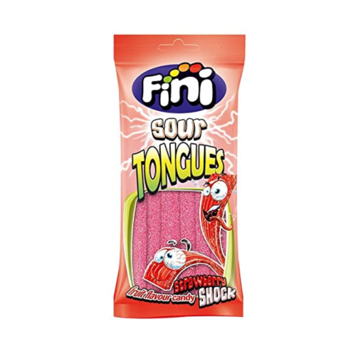 Fini Halal Sour Strawberry Tongues 12x75g