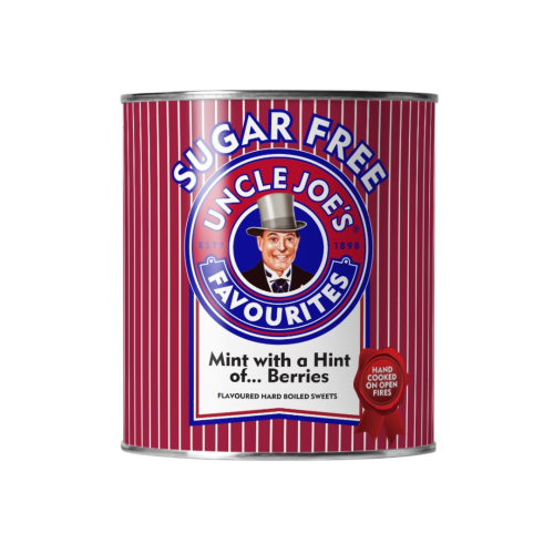 Uncle Joes Mint With a Hint Ofâ€¦Berries - SUGAR FREE Tin