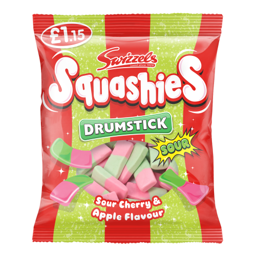 Swizzels Squashies Drumsticks Sour Cherry & Apple Ã‚Â£1.15 PMP 12x120g