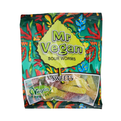 Mr Vegan Sour Worms 12x120g