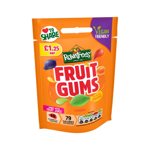 Nestle Rowntrees Fruit Gums PMP Â£1.25 10x120g