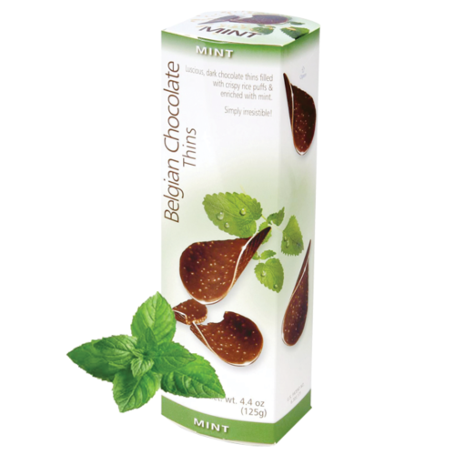 Belgian Mint Chocolate Thins 12x125g