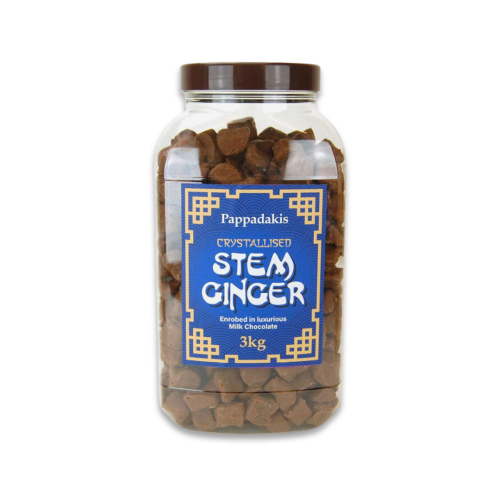 Pappadakis Milk Choc Crystallised Ginger Jar 3kg