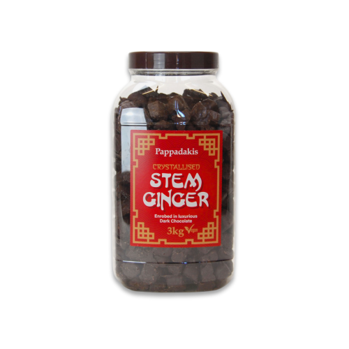 Pappadakis Dark Choc Crystallised Ginger Jar 3kg
