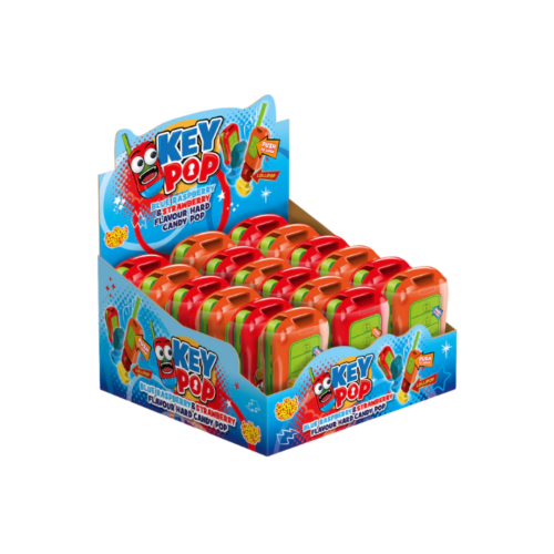 Candy Castle Key Pop Blue Rasp & Strawb Lollipops 18x10g