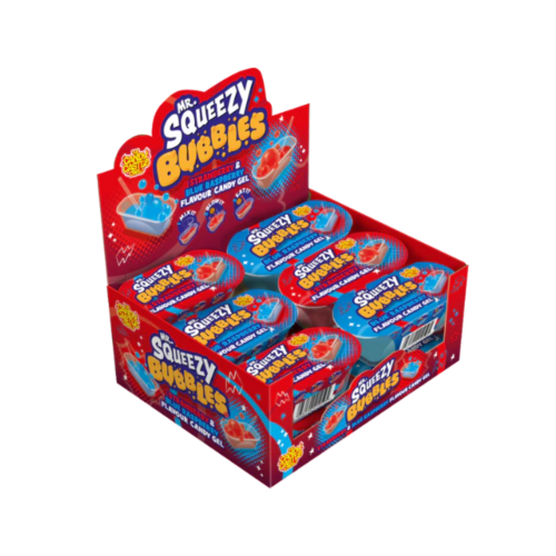 Candy Castle Mr Squeezy Bubbles Strawb & Blue Rasp Gel Candy 12x43g