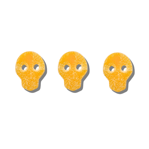 Candycrave Vegan Fizzy Mango Skulls sweets close-up