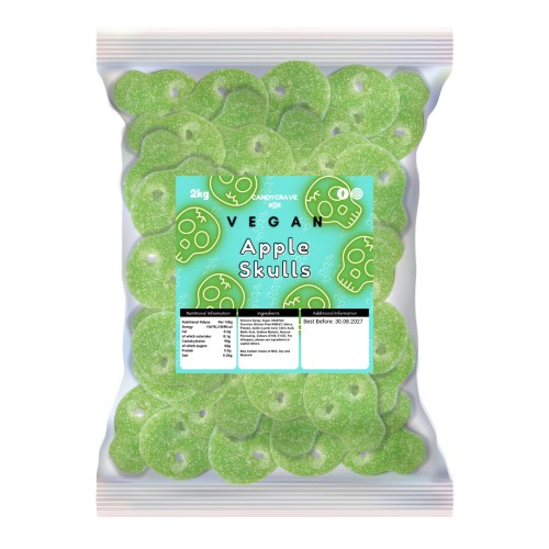 Candycrave Vegan Fizzy Apple Skulls 2kg