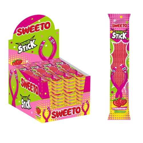Sweeto Soursticks Strawberry 24pcs x30g