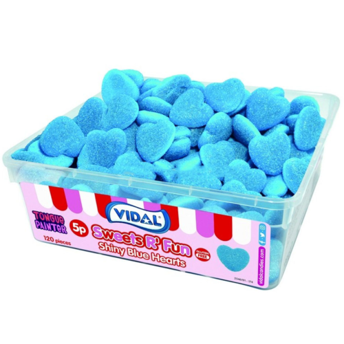 Vidal Blue Raspberry Hearts 120 Count