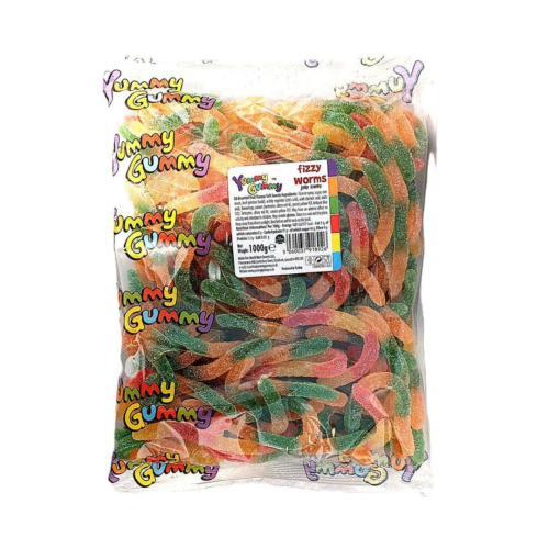 Yummy Gummy Fizzy Worms1kg 