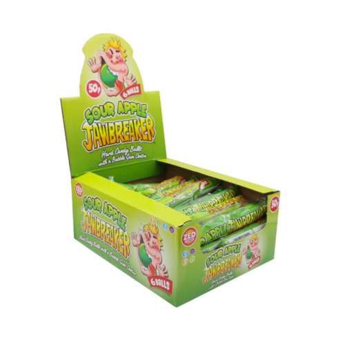 Zed Candy Sour Apple 6 ball Jawbreaker 24x50p