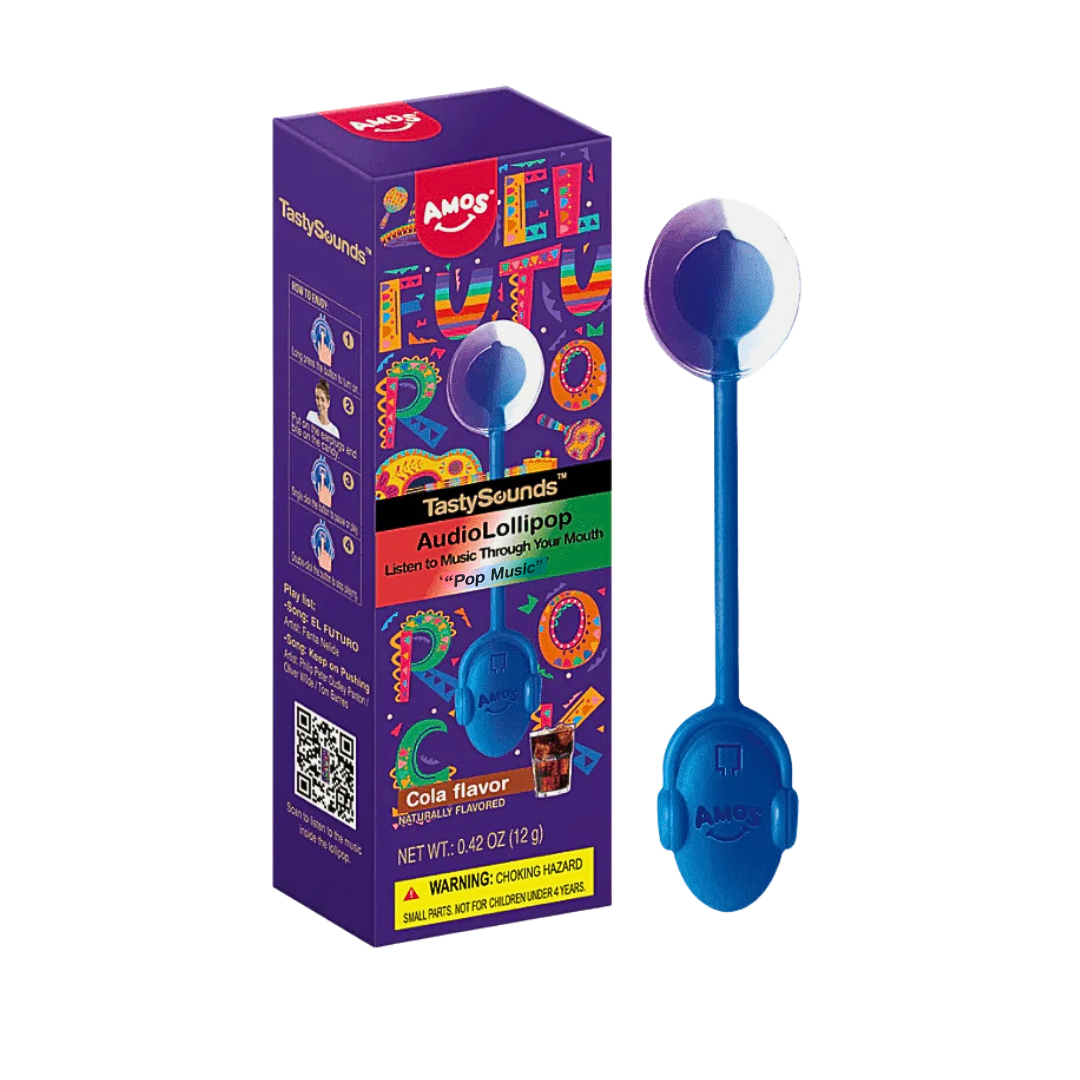 Amos Tasty Sounds Pop Cola “El Futuro” Audio Lollipop