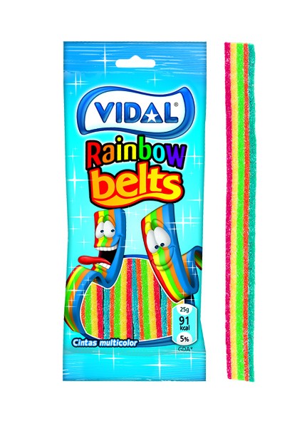 Rainbow Belts 90g Bags (Vidal) 14 Count
