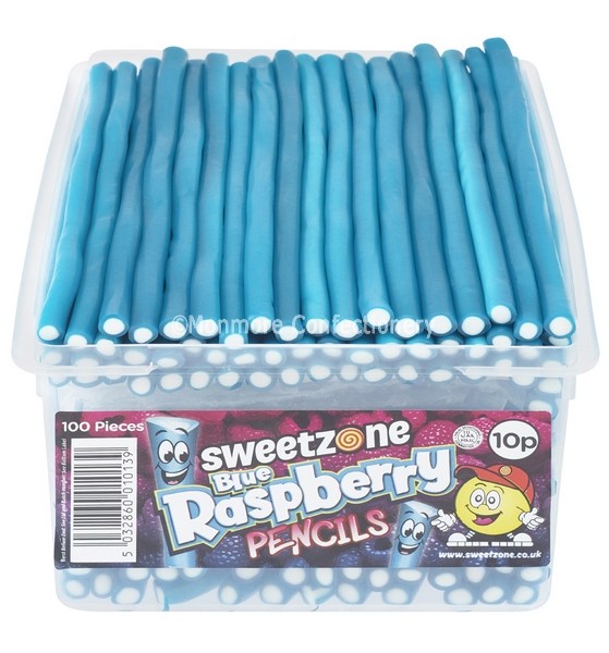 Blue Raspberry Pencils (Sweetzone) 100 Count