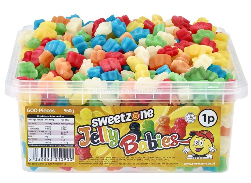 Mini Jelly Babies Tub (Sweetzone) 600 Count