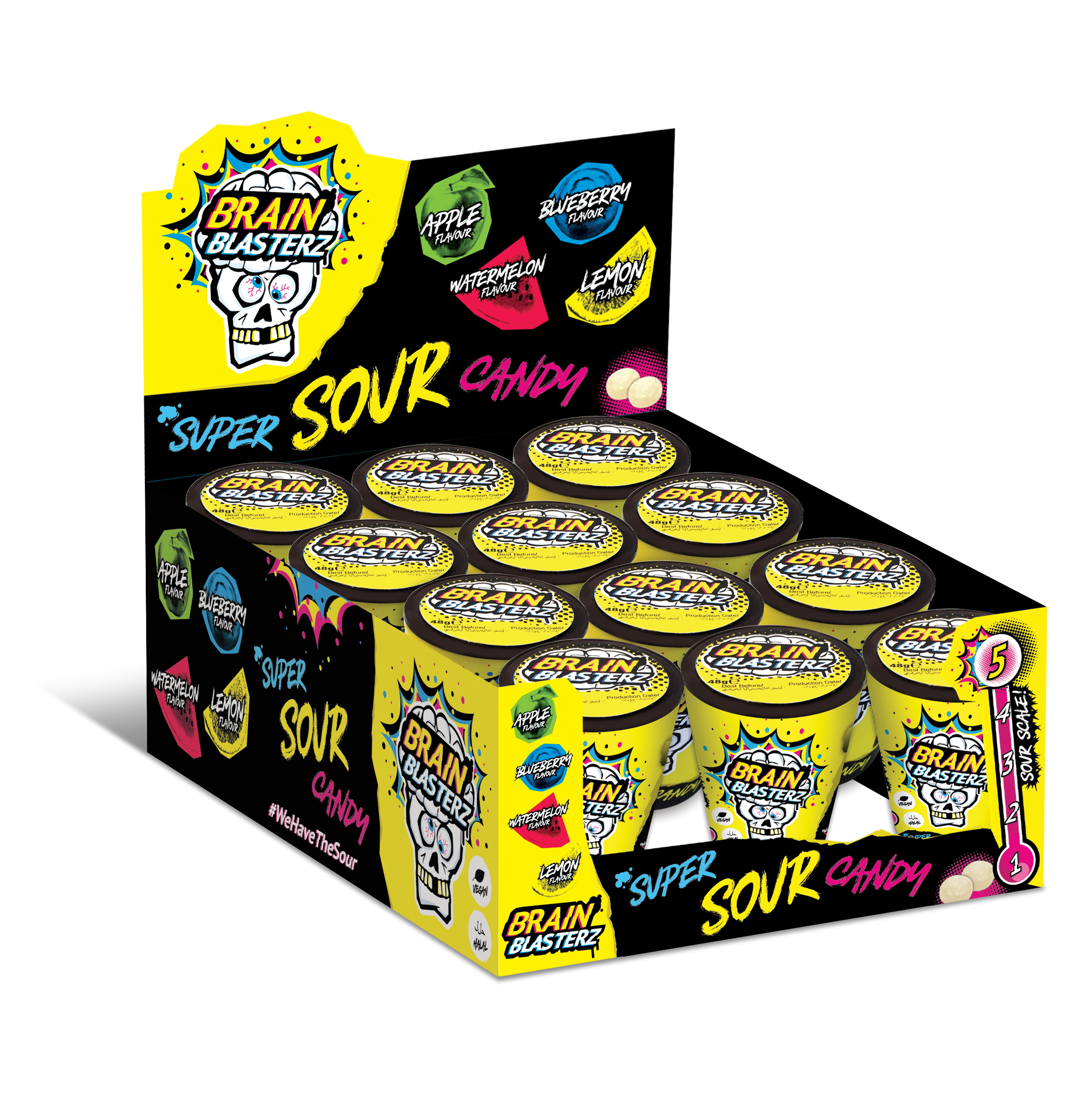Brain Blasterz Sour Candy Container 12x48g