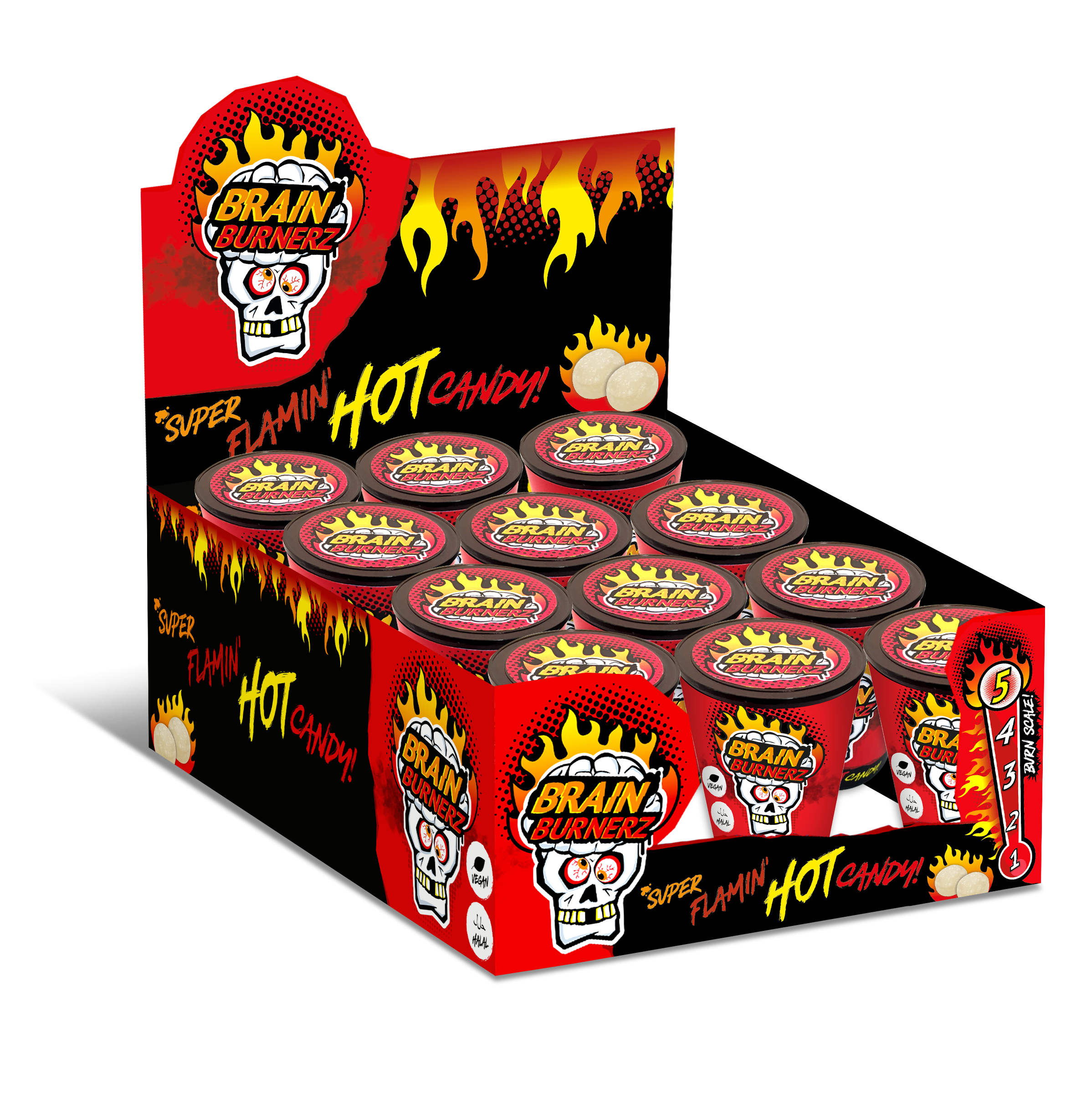 Brain Blasterz Hot Sour Candy Container 12x48g