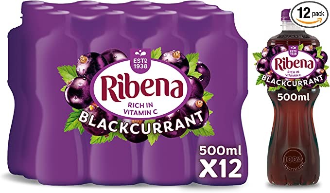 Ribena Blackcurrant Fruit Drink 12x500ml