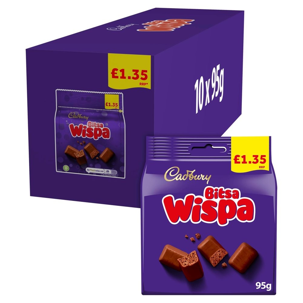 Cadbury Bitsa Wispa Bag £1.35 PMP 10x95g