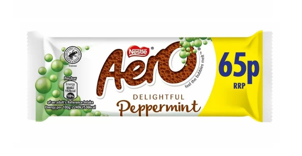 Nestle Aero Peppermint Chocolate Bubbly Bar 24x36g 65p PMP