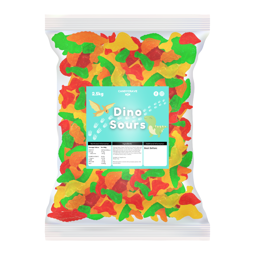 JELLY DINO SOURS (CANDYCRAVE) 2.5KG