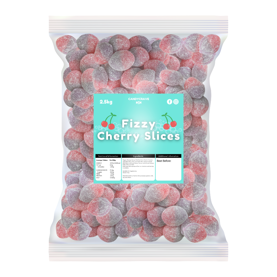 FIZZY CHERRY SLICES (CANDYCRAVE) 2.5KG