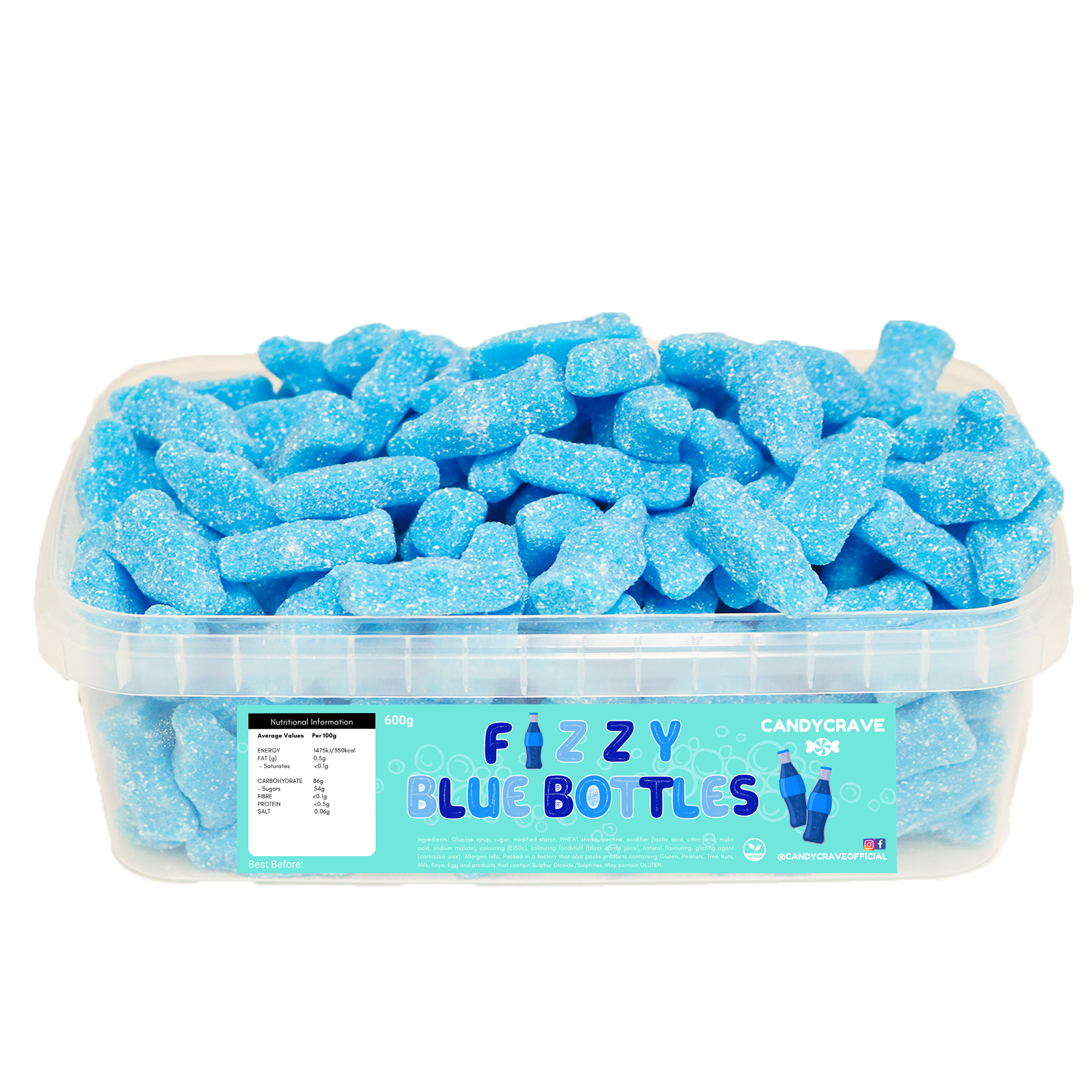 FIZZY BLUE BOTTLES (CANDYCRAVE) 600G